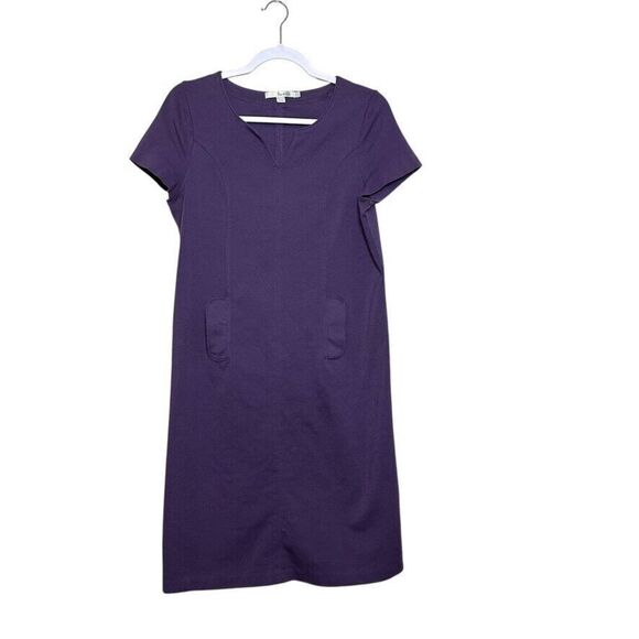 Boden Roma Ponte Jersey Knit Shift Dress Women's 10L Purple Lagenlook Casual - Picture 1 of 6